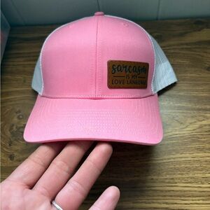 Pink and White Ladies Hat